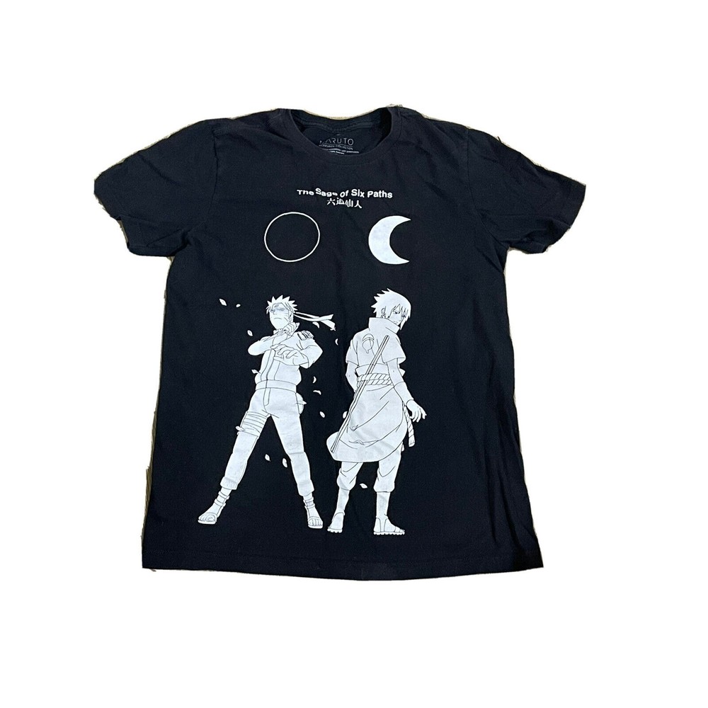 Naruto T-Shirt The Sage of Six Paths Anime Manga Size Medium Black & White